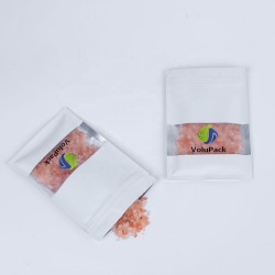 500pcs Custom Logo Matte White Aluminium Foil Mylar Ziplock Bag Food/Coffee/Aligner Package Bag Sachet With Window