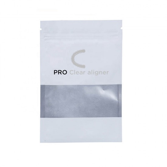 500pcs Custom Logo Matte White Aluminium Foil Mylar Ziplock Bag Food/Coffee/Aligner Package Bag Sachet With Window