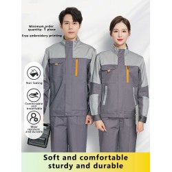 Spring and Autumn Long Sleeved Work Clothes Set for Men and Women Factory Workshop Labor Protection Clothing Customization