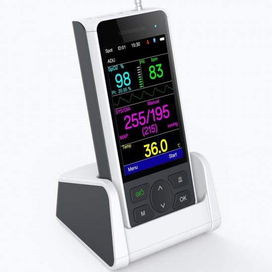 New Upgrade 3.5 Inch Color SPO2 NIBP TEMP Clinic Hospital Home Use Vital Signs Mini Portable Monitoring Handheld Patient Monitor