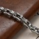 BOCAI 925 Sterling Silver Men's Fine Chain & Link Bracelet Simple European American Hip Hop Style for Gift or Party