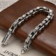 BOCAI 925 Sterling Silver Men's Fine Chain & Link Bracelet Simple European American Hip Hop Style for Gift or Party
