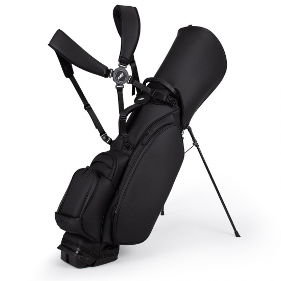 Lightweight Waterproof Golf Stand Bag for Men and Women Frosted PU Leather in Black White 3 Colors Available Zipper Closure