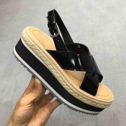 vintage British style brogue carved women's shoes  thick-soled woven straw platform shoes genuine leather women's single shoes