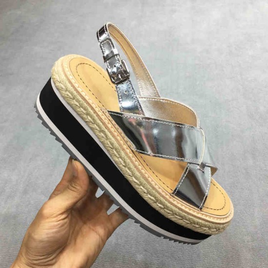 vintage British style brogue carved women's shoes  thick-soled woven straw platform shoes genuine leather women's single shoes