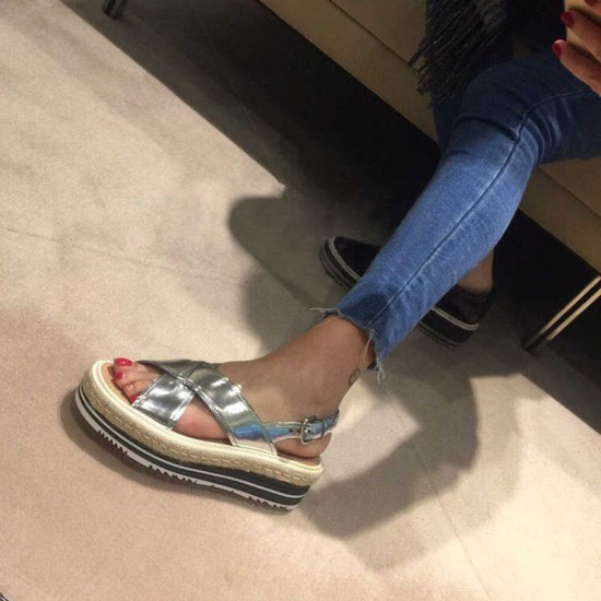 vintage British style brogue carved women's shoes  thick-soled woven straw platform shoes genuine leather women's single shoes