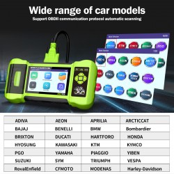 Full version Motorcycle Diagnostic Tool Jdiag M300 2in1 OBD2 Scanner 12V Battery Analyzer Tester