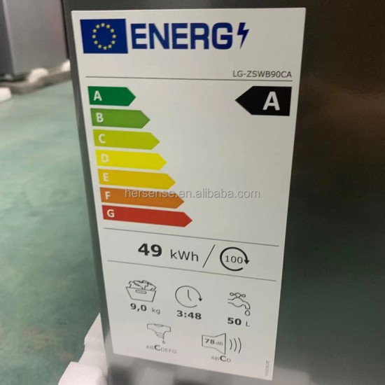 9kg Front Load Washing Machine 220V 50hz Powerful Motor 1950W 1400rpm With Spin Dry Class a Quick 15min Wash English