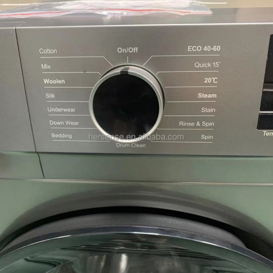 9kg Front Load Washing Machine 220V 50hz Powerful Motor 1950W 1400rpm With Spin Dry Class a Quick 15min Wash English