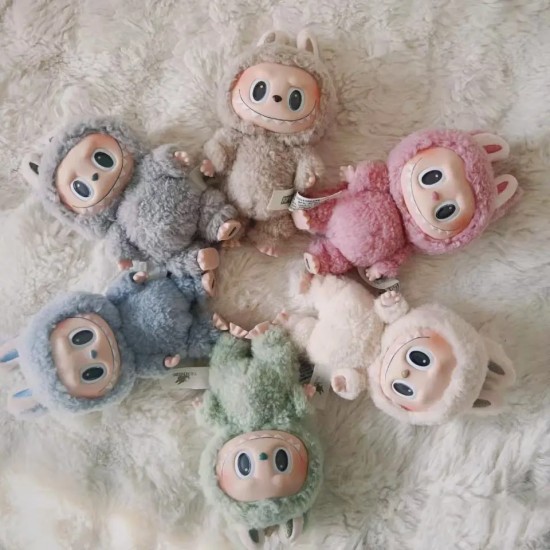 Original Pop Mart Labubu Exciting Macaron Have a Seat Kawaii Trendy Play Blind Box Figure Labubu V2 Plush Keychain