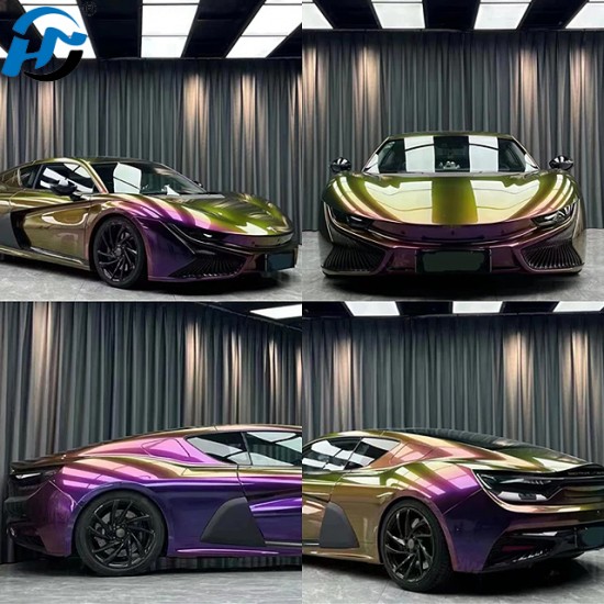 High Glossy PET TPU Cast Self-Healing Self-Repair Car Sticker Magic Colored Purple Unicorn Vinyl Wrap Film Chameleon Celestial