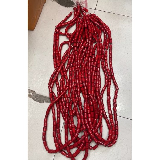 Natural Red Coral Beads for DIY Jewelry Making Bulk Dyed Column Coral Beads length 14-18mm