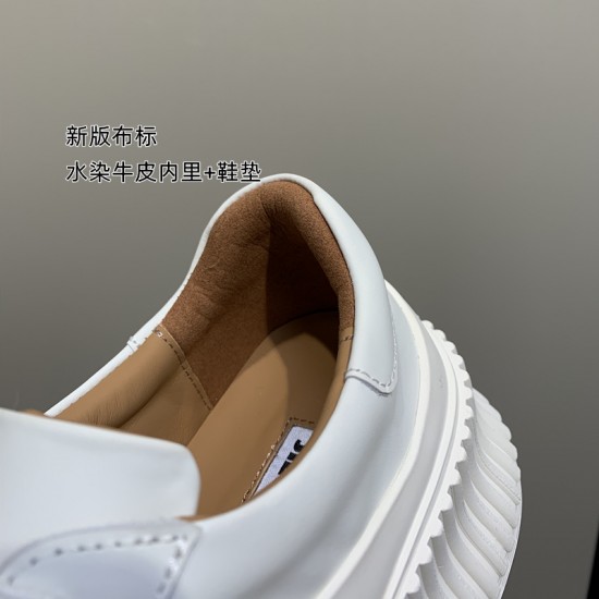 thick-soled white shoes for women height-increasing biscuit shoes genuine leather lace-up casual skate shoes,thick-soled waffle.