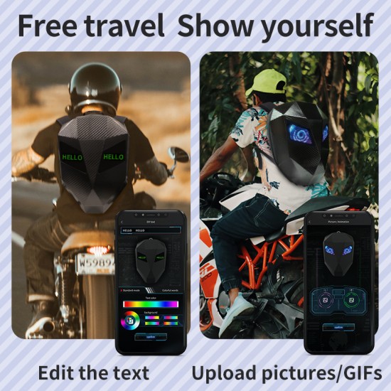 Riding Led Backpack Model: Iron Man(carbon Fiber) Big Size 36*18*48cm Helmet Backpack Durable High Quality Travel&riding Bag