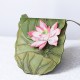 Pure handmade leather carved lotus shoulder bag with top layer vegetable tanned leather bag for women