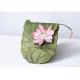 Pure handmade leather carved lotus shoulder bag with top layer vegetable tanned leather bag for women