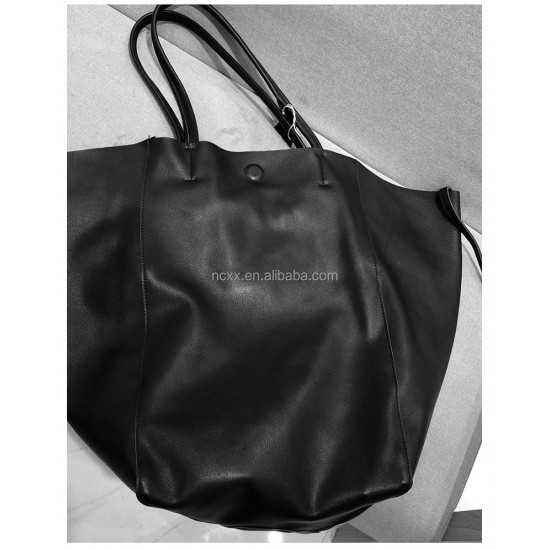 Leather lazy retro casual personality large capacity Tote bag single shoulder strap stylish women's bag