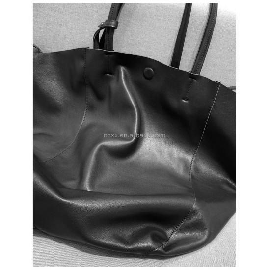 Leather lazy retro casual personality large capacity Tote bag single shoulder strap stylish women's bag