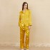 2024 New Butterfly Embroidered Satin Pajamas Suit Leopard Printed Long Sleeve Trousers Mulberry Silk Two-Piece Home Clothes