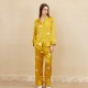 2024 New Butterfly Embroidered Satin Pajamas Suit Leopard Printed Long Sleeve Trousers Mulberry Silk Two-Piece Home Clothes