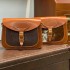 Vintage Casual Stylish Women's Genuine Leather Saddle Crossbody Shoulder Messenger Bag with Button Decoration