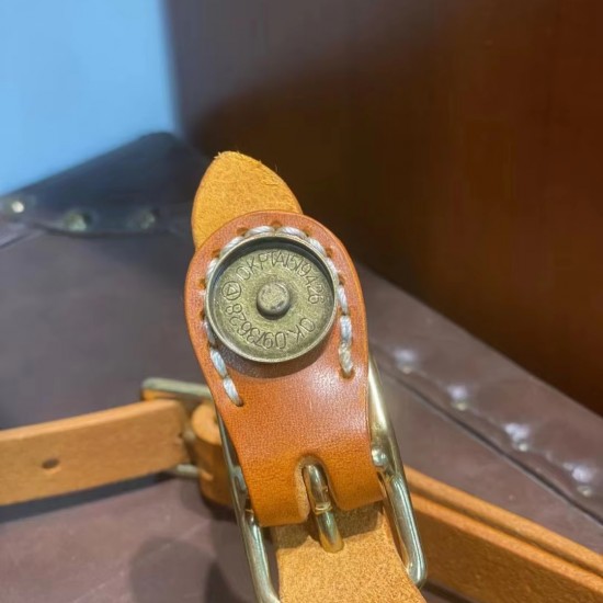 Vintage Casual Stylish Women's Genuine Leather Saddle Crossbody Shoulder Messenger Bag with Button Decoration