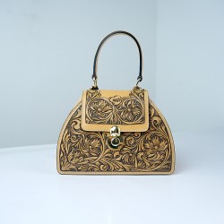 Women's Fashion Shoulder Bag New Style Carved Western Style Workwear Leather Flap Handbag Wholesale