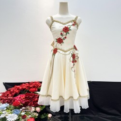 Professional High Quality White Long Flora Dress Romantic Tutu for Stage Performance for Kids Women Adults in Ballet Dance