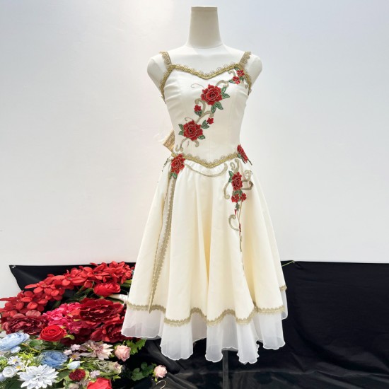 Professional High Quality White Long Flora Dress Romantic Tutu for Stage Performance for Kids Women Adults in Ballet Dance