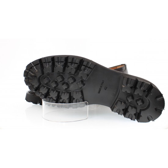 Made In Italy FLECS Brand Men'S Business Office Daily Wearing Plain Toe Leather Black Laced Derby Men Lace-Up Dress Shoes