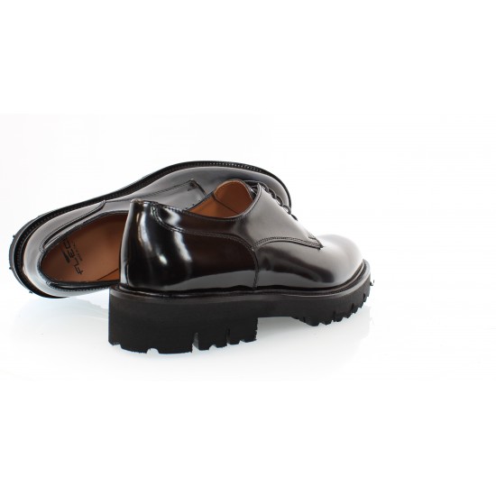 Made In Italy FLECS Brand Men'S Business Office Daily Wearing Plain Toe Leather Black Laced Derby Men Lace-Up Dress Shoes