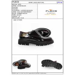 Made In Italy FLECS Brand Men'S Business Office Daily Wearing Plain Toe Leather Black Laced Derby Men Lace-Up Dress Shoes