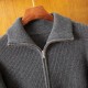 Men's Men's Half High Neck Full Zipper Wool Cashmere Knit Cardigan Young and Middle-aged Autumn and Winter New Knitted Cardigan