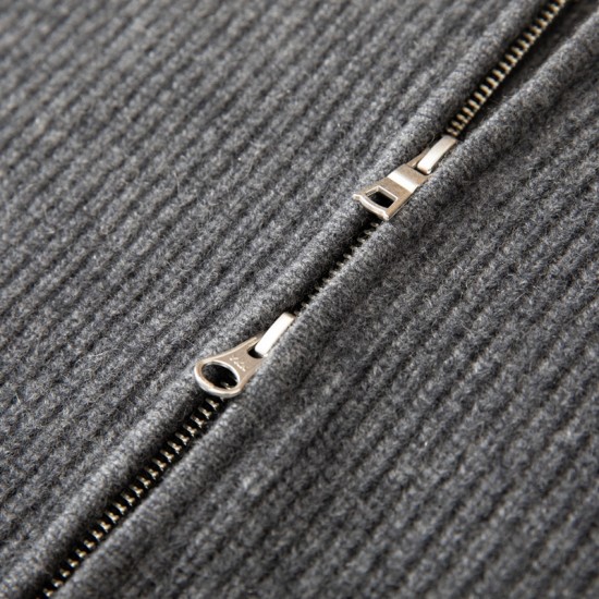 Men's Men's Half High Neck Full Zipper Wool Cashmere Knit Cardigan Young and Middle-aged Autumn and Winter New Knitted Cardigan