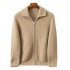 Knitwear Manufacturer Custom Sweater Cardigan 100% Cashmere Winter All-cashmere Jacket with Thick Zipper Is Loose and Casual
