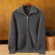 Knitwear Manufacturer Custom Sweater Cardigan 100% Cashmere Winter All-cashmere Jacket with Thick Zipper Is Loose and Casual