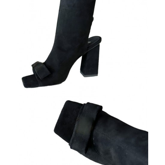 Handmade Women's Winter Over-the-Knee Leather Boots with High Heel VER Shoes-Genuine Leather Waterproof Feature