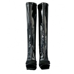 Autumn/Winter Women's Mid-Calf Waterproof Platform Boots High Heel Square Toe Block Heel Large Solid Color Side Zipper Sheepskin