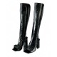 Autumn/Winter Women's Mid-Calf Waterproof Platform Boots High Heel Square Toe Block Heel Large Solid Color Side Zipper Sheepskin