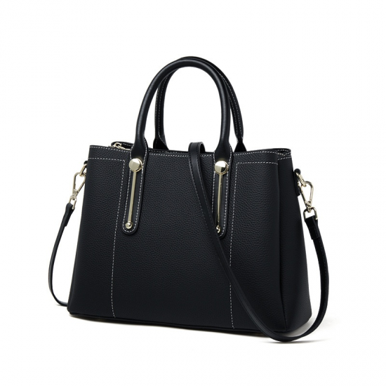 2025 Spring Season Women's Genuine Cowhide Leather Handbag Large Capacity Shoulder Tote Bag with Custom Logo Polyester Lining