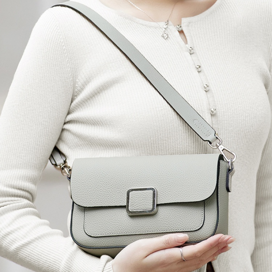 2025 New Fashion Style Women's Genuine Cowhide Leather Crossbody Bag Lychee Pattern Elegant First Layer High-End Shoulder Bag