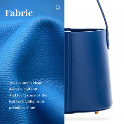 2025 Spring New Fashion Women's Casual Bucket Bag Handbag Simple Double Color Niche Design Versatile Open Closure Polyester