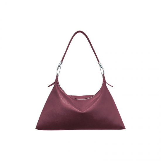 2025 Spring New Fashion Premium Encore Red Women's Genuine Leather Handbag Zip Easy Match Commuting Crossbody Shoulder Bag