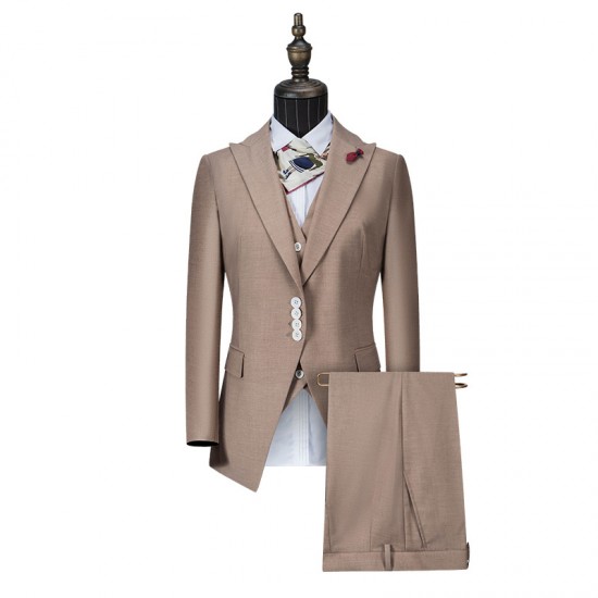 High-Grade Custom-Made Green Two-Piece Women's Small Suit Solid Formal Woven Clothes Button Decoration for Autumn Season Shorts