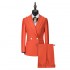 Custom Elegant Double-Breasted Business Suit with Button Decoration Solid Pattern Work Clothes with Temperament Tooling