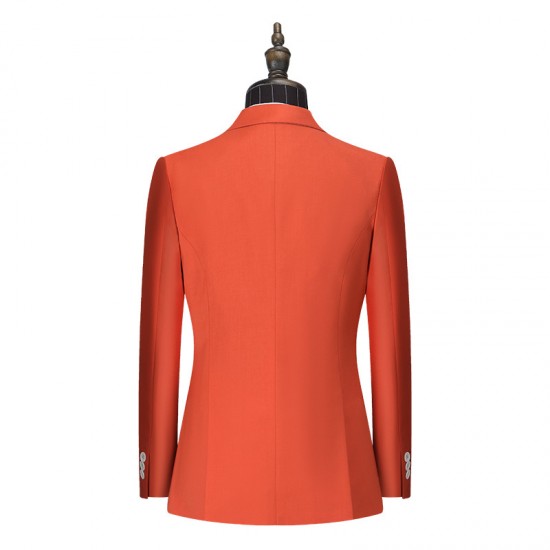 Custom Elegant Double-Breasted Business Suit with Button Decoration Solid Pattern Work Clothes with Temperament Tooling