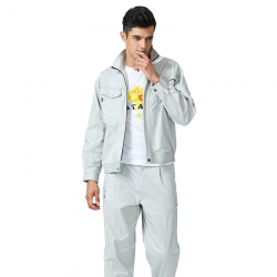 Men's Pure Cotton Long-Sleeved Workwear Suit Spring Fall Durability Wear-Resistant Pants Workshop Factory Clothes