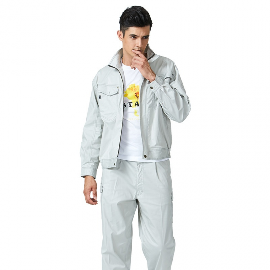 Men's Pure Cotton Long-Sleeved Workwear Suit Spring Fall Durability Wear-Resistant Pants Workshop Factory Clothes