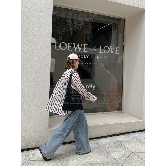 Small fresh girl loose  bag pleated design simple versatile large capacity shopping bag shoulder bag