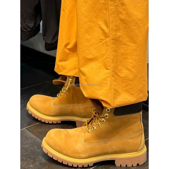 Round Toe Sports Safety Waterproof Real Leather New With Tag Men Climbing Yellow Sneakers Brown Ankle Boot Men Waterproof Boots